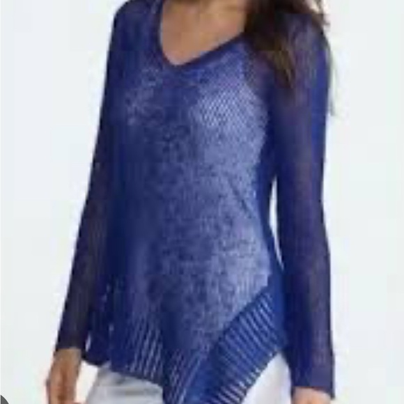Eileen Fisher Sweaters - Eileen Fisher Linen Cotton Blend Blue Sweater Size Medium